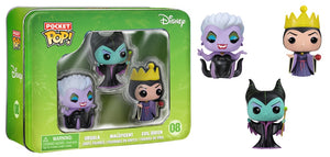 Funko Pocket Pop! Disney Villains Tin- Ursula, Evil Queen, Maleficent #08 - Sweets and Geeks