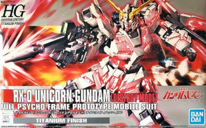 Bandai HGUC 1/144 HG RX-0 Unicorn Gundam(Destroy Mode)Titanium Finish Model Kit - Sweets and Geeks