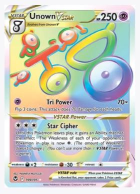 unown v pokemon card 177/195 Unown V main image 0