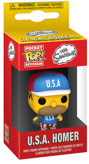Funko Pocket Pop Keychain: The Simpsons - U.S.A. Homer - Sweets and Geeks