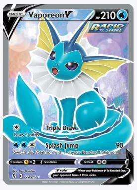 Vaporeon V (Full Art) SWSH07: Evolving Skies # 172/203 - Sweets and Geeks