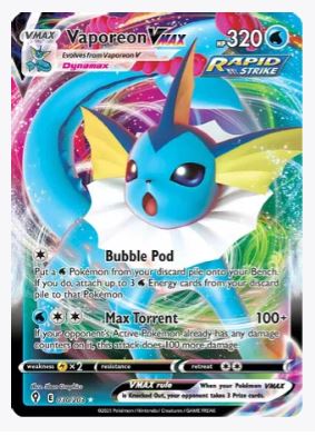 vaporeon gx pokemon card Vaporeon VMAX SWSH07: Evolving Skies # 030/203 – Sweets and Geeks
