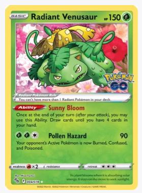 Radiant Venusaur Pokemon GO # 004/078 - Sweets and Geeks