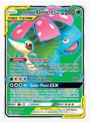 Venusaur & Snivy GX (Full Art) SM - Cosmic Eclipse # 210/236 - Sweets and Geeks