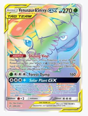 Venusaur & Snivy GX (Secret) SM - Cosmic Eclipse # 249/236 - Sweets and Geeks