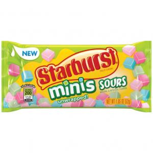 Starburst Mini Sours Unwrapped 1.85oz Bag - Sweets and Geeks