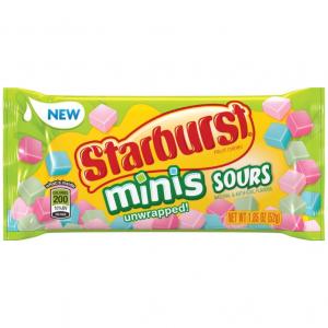 Starburst Mini Sours Unwrapped 1.85oz Bag - Sweets and Geeks
