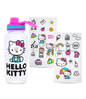 Hello Kitty Jumbo Water Bottle & Sticker Set - Sweets and Geeks
