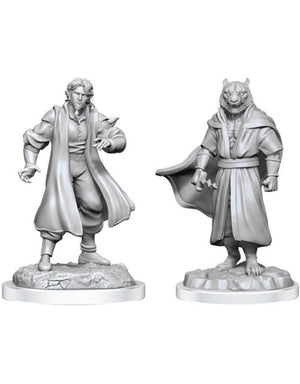 Critical Role Unpainted Miniatures: W03 Male Human Sorcerer Merchant & Tiger Demon - Sweets and Geeks