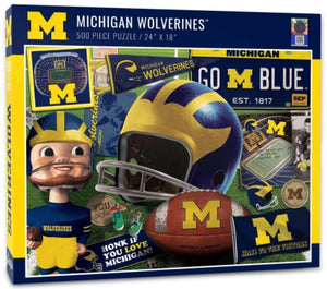 Michigan Wolverines Retro 500 Piece Jigsaw Puzzle - Sweets and Geeks