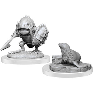 Dungeons and Dragons Nolzurs Marvelous Unpainted Miniatures: W20 Locathah & Seal - Sweets and Geeks