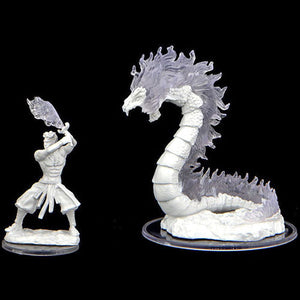 Critical Role Unpainted Miniatures: W02 Ashari Firetamer & Inferno Serpent - Sweets and Geeks