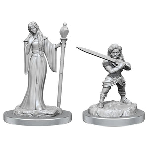 Critical Role Unpainted Miniatures: W03 Human Wizard Female & Halfling Holy Warrior Female - Sweets and Geeks