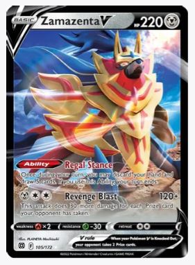 Zamazenta V SWSH09: Brilliant Stars # 105/172 - Sweets and Geeks