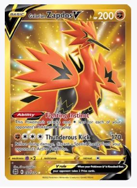 Galarian Zapdos V (Secret) SWSH09: Brilliant Stars # 182/172 - Sweets and Geeks